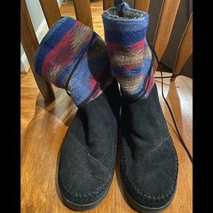 Toms Black and Multicolor Women's Boots
